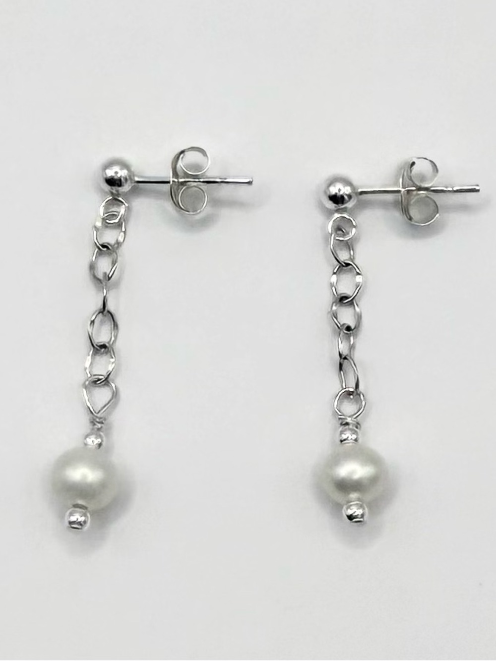 Resilience Cultured Freshwater Pearl Gemstone Mood Boosting .925 SS Earrings